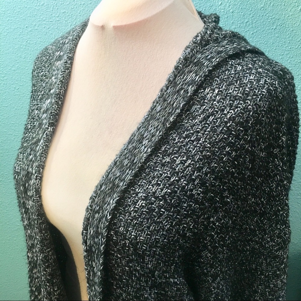 Torrid long black cardigan with hood